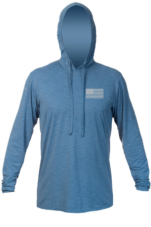 FREEDOM FLAG - Tech Hoody - BAHAMA HEATHERED