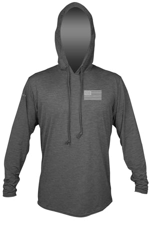 FREEDOM FLAG - Tech Hoody - CHARCOAL HEATHERED