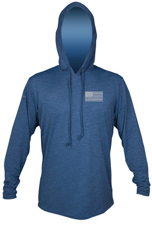 FREEDOM FLAG - Tech Hoody - NAVY HEATHERED