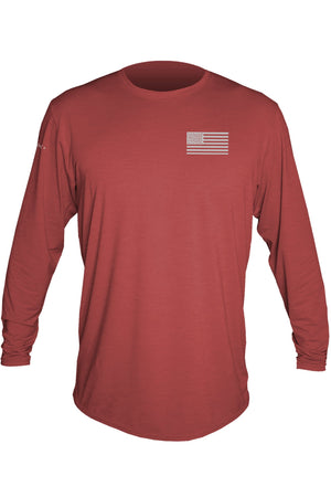 FREEDOM FLAG - Tech L/S - PYRO HEATHERED