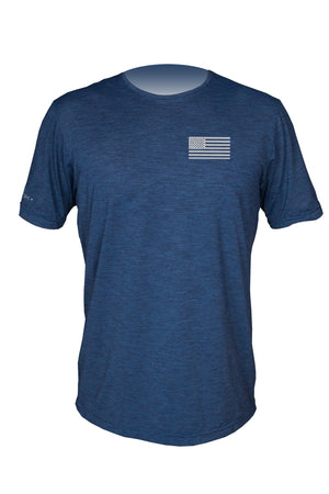 FREEDOM FLAG - Tech S/S - NAVY HEATHERED