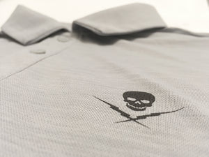 LINK SKULL - Tech Polo S/S - ALLOY HEATHERED