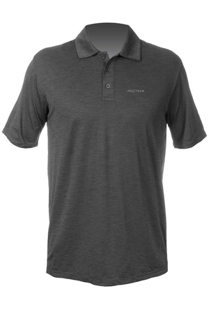 LINKS - Tech Polo S/S - CHARCOAL HEATHERED