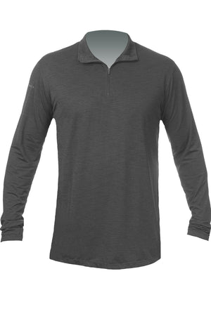 LowPro - Qtr Zip Tech L/S - CHARCOAL HEATHERED