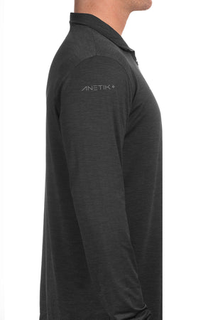 LowPro - Qtr Zip Tech L/S - CHARCOAL HEATHERED