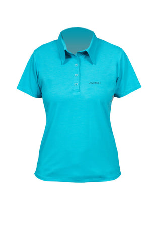 SONTERA - Womens Tech Polo S/S - LT BLUE HEATHERED