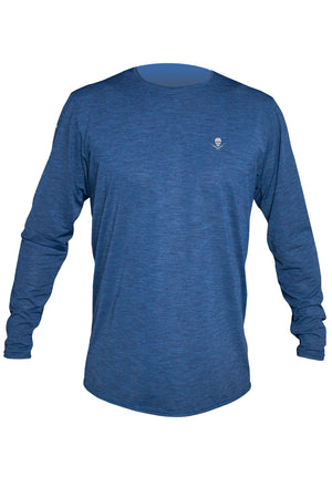 AUDIO SKULL - Tech L/S - NAVY HEATHERED