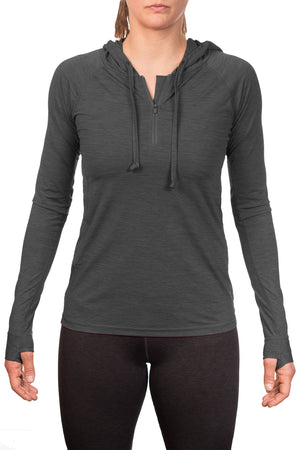 Womens - Flight Tech Hoody - CHARCOAL HEATHERED