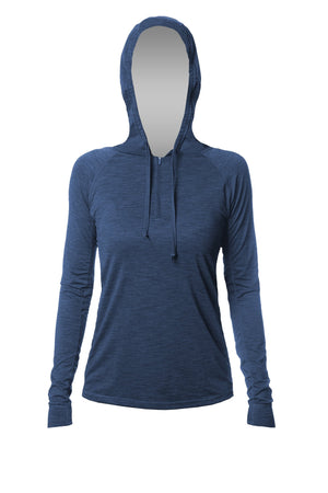 Womens - Flight Tech Hoody - NAVY HEATHERED